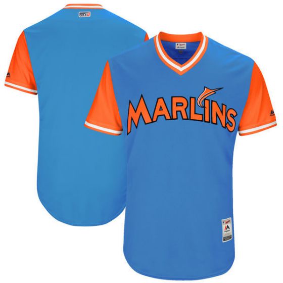 Men Miami Marlins Blank Light Blue New Rush Limited MLB Jerseys